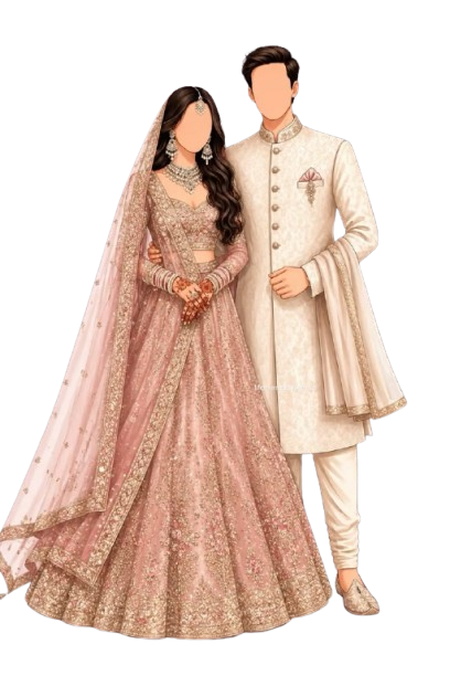 Wedding couple caricature